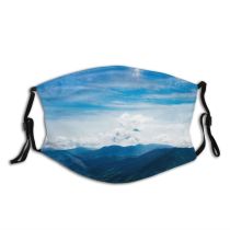 yanfind Idyllic Mountain Clouds Tranquil Scenery High Mountains Peak Summit Valley Alps Trees Dust Washable Reusable Filter and Reusable Mouth Warm Windproof Cotton Face