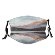 yanfind Lake Daylight Sunset Dawn Mountain Clouds River Conifer Peak Desktop Trees Outdoors Dust Washable Reusable Filter and Reusable Mouth Warm Windproof Cotton Face