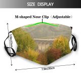 yanfind Lanscape Viaduct Leaf Trees Landscape Tree Plant Morning Autumn Natural Atmospheric Autumn Dust Washable Reusable Filter and Reusable Mouth Warm Windproof Cotton Face