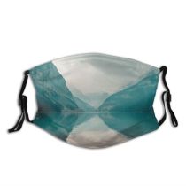 yanfind Lake Daylight Reflections Mountain Forest Clouds Peaks Scenery Altitude Mountains Trees Stones Dust Washable Reusable Filter and Reusable Mouth Warm Windproof Cotton Face