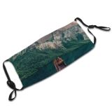 yanfind Lake Sunset Dawn Leisure Mountain Forest Clouds Dock Mountains Alps Outdoors Girl Dust Washable Reusable Filter and Reusable Mouth Warm Windproof Cotton Face