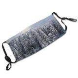 yanfind Winter Sky Spruce Winter Colorado Balsam Shortleaf Snow Pine Forest Tree Frost Dust Washable Reusable Filter and Reusable Mouth Warm Windproof Cotton Face