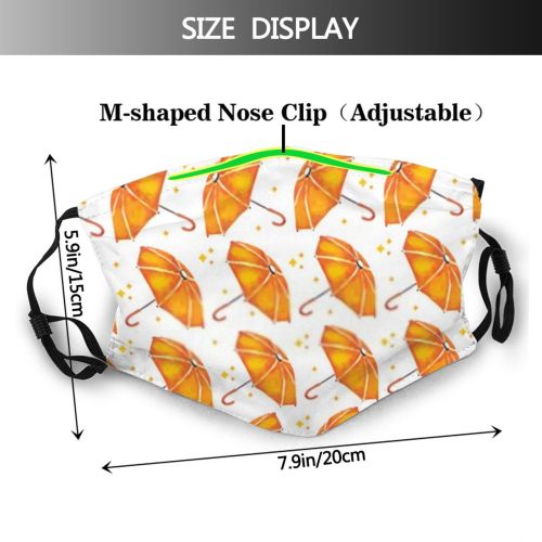 yanfind Abstract Rain Stylized Artwork Cute Seamless Colorful Autumn Endless Fresh Umbrella Design Dust Washable Reusable Filter and Reusable Mouth Warm Windproof Cotton Face