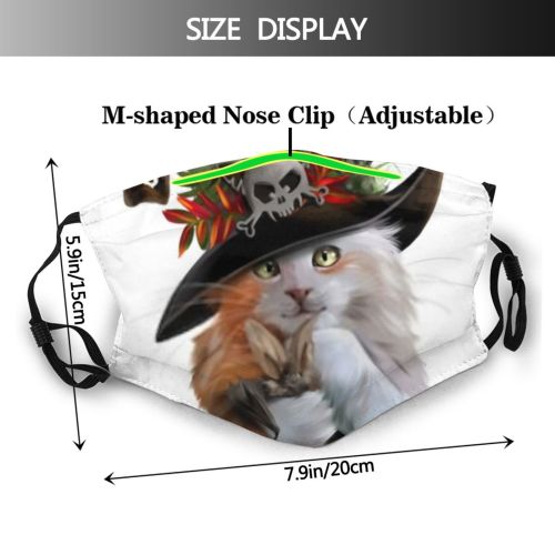 yanfind Isolated Bird Halloween Cat Cute Night Magic Mysterious Pumpkin Design Face Pet Dust Washable Reusable Filter and Reusable Mouth Warm Windproof Cotton Face