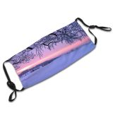 yanfind Winter Purple Sky Horizon Morning Natural Sun Landscape Sky Light Branch Afterglow Dust Washable Reusable Filter and Reusable Mouth Warm Windproof Cotton Face
