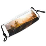yanfind Idyllic Boulders Sunglare Daylight Calm Pine Tranquil Sunbeam Mountains Sun Grass Misty Dust Washable Reusable Filter and Reusable Mouth Warm Windproof Cotton Face