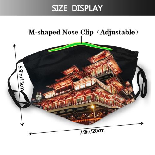 yanfind Landmark Evening Night Attraction Historic Tourist Tourism Urban Beautiful Tooth Architecture Outdoors Dust Washable Reusable Filter and Reusable Mouth Warm Windproof Cotton Face