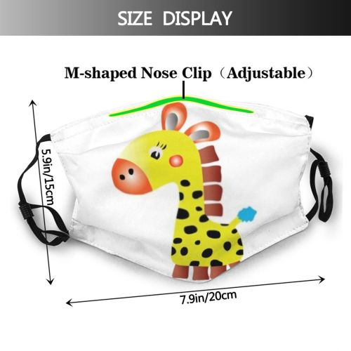 yanfind Isolated Safari Happiness Tall Cute Colorful Wildlife Neck Cheerful Child Lion Baby Dust Washable Reusable Filter and Reusable Mouth Warm Windproof Cotton Face