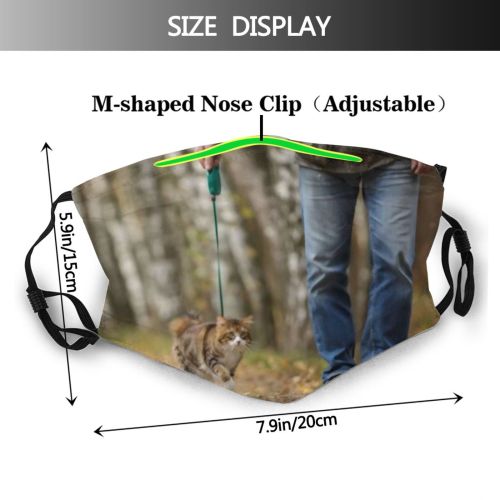 yanfind Isolated Garden Fur Kuril Young Cat Kitty Cute Harness Grass Beautiful Sweet Dust Washable Reusable Filter and Reusable Mouth Warm Windproof Cotton Face