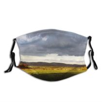 yanfind Field Natural Autumn Bohemia Cloud Landscape Sky Colorful Prairie Clouds Grassland Sunny Dust Washable Reusable Filter and Reusable Mouth Warm Windproof Cotton Face