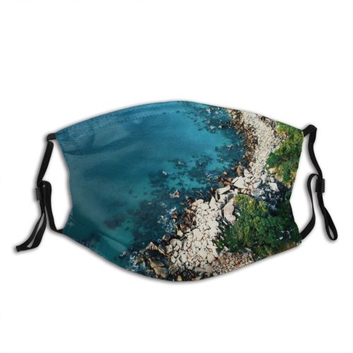 yanfind Idyllic Tropical Shore Vacation Amazing Calm Exotic Seaside Jungle Shoreline Wild Explore Dust Washable Reusable Filter and Reusable Mouth Warm Windproof Cotton Face