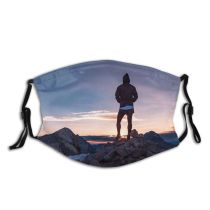 yanfind Ice Sunset Dawn Top Mountains Sun Peak Beautiful Outdoor Snow Rocks Adventure Dust Washable Reusable Filter and Reusable Mouth Warm Windproof Cotton Face