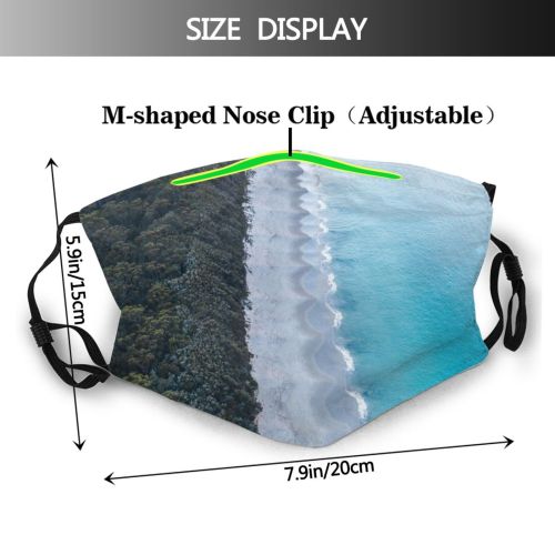 yanfind Idyllic Untouched Tropical Shore Coast Shoreline Beauty Sea Coastline Summertime Aqua Daytime Dust Washable Reusable Filter and Reusable Mouth Warm Windproof Cotton Face