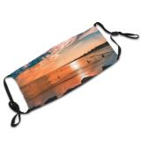 yanfind Idyllic Shore Coast Afterglow Oceanside Sunset Night Seaside Dawn Waves Sea Clouds Dust Washable Reusable Filter and Reusable Mouth Warm Windproof Cotton Face