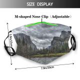 yanfind Idyllic Lake Pine Field Forest Clouds Tranquil River Scenery Mountains Yosemite Grass Dust Washable Reusable Filter and Reusable Mouth Warm Windproof Cotton Face