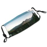 yanfind Idyllic Pine Mountain Forest Clouds Tranquil Scenery Mountains Leaves Valley Trees Outdoors Dust Washable Reusable Filter and Reusable Mouth Warm Windproof Cotton Face