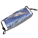 yanfind Landscape Agriculture Sheep Snow Herd Sky Wildlife UK Scenics Travel Dusk Outdoors Dust Washable Reusable Filter and Reusable Mouth Warm Windproof Cotton Face