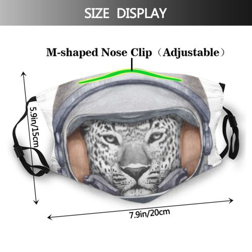yanfind Isolated Cat Spaceman Fantasy Cosmonaut Old Cosmic Classic Jaguar Wildlife Leopard Vintage Dust Washable Reusable Filter and Reusable Mouth Warm Windproof Cotton Face
