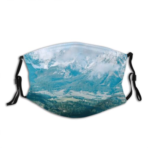 yanfind Idyllic Ecology Field Mountain Road Highland Daytime Lawn Picturesque Scenery Residential Scene Dust Washable Reusable Filter and Reusable Mouth Warm Windproof Cotton Face