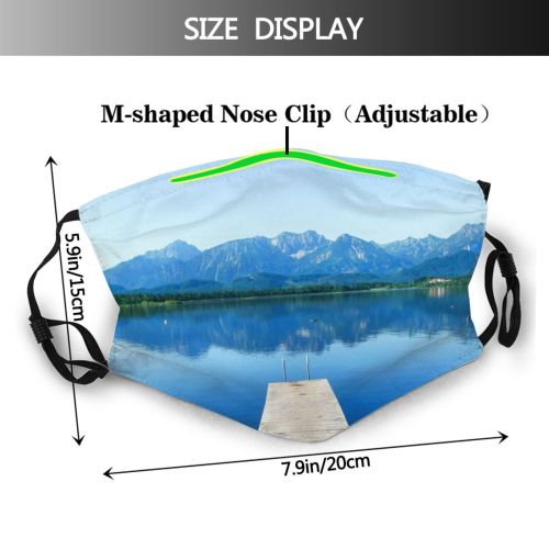 yanfind Jetty Lake Scenic Pier River Outdoors Mountains Leisure Dust Washable Reusable Filter and Reusable Mouth Warm Windproof Cotton Face
