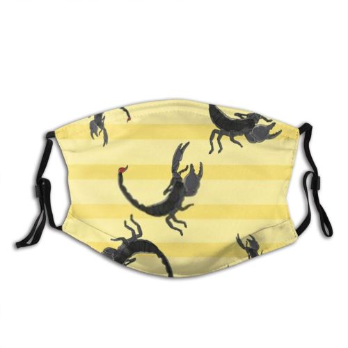 yanfind Isolated Childish Cute Colorful Seamless Scorpion Design Kids Art Fun Creative Decorative Dust Washable Reusable Filter and Reusable Mouth Warm Windproof Cotton Face