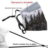 yanfind Idyllic Ice Pine Frosty Mountain Enviroment Rock Icy Coniferous Frozen Tranquil Covered Dust Washable Reusable Filter and Reusable Mouth Warm Windproof Cotton Face