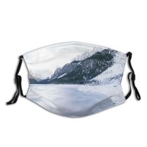 yanfind Ice Lake Daylight Frost Mountain Clouds Frozen Altitude High Mountains Peak Winter Dust Washable Reusable Filter and Reusable Mouth Warm Windproof Cotton Face
