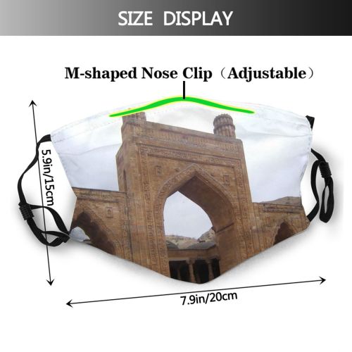 yanfind Islam Building Chi Garib Fort Heritage Landmark History Arch Khwaja KGN Moinuddin Dust Washable Reusable Filter and Reusable Mouth Warm Windproof Cotton Face