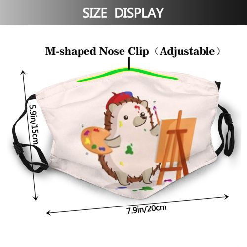 yanfind Canvas Brush Fur Ear Kawaii Little Picture Cute Board Cartoonish Colorful Wildlife Dust Washable Reusable Filter and Reusable Mouth Warm Windproof Cotton Face