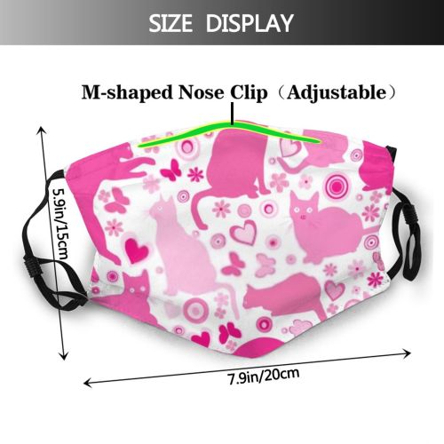 yanfind Butterfly Isolated Hunter Picture Cat Kitty Cute Jump Silhouette Vet Seamless Kid Dust Washable Reusable Filter and Reusable Mouth Warm Windproof Cotton Face
