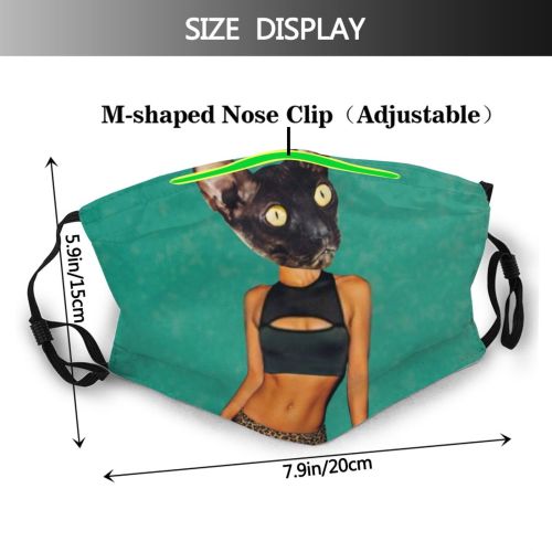 yanfind Abstract Country Swag Lay Outfit Fashion Contemporary Artwork Cat Club Swimsuit Charismatic Dust Washable Reusable Filter and Reusable Mouth Warm Windproof Cotton Face