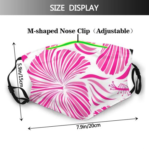 yanfind Charming Blossom Fashion Flower Hibiscus Aloha Repeated Hawaiian Tropical Cute Modern Design Dust Washable Reusable Filter and Reusable Mouth Warm Windproof Cotton Face