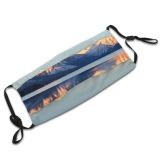 yanfind Idyllic Ice Lake Mountain Icy Slopes Daytime Frozen Tranquil Scenery Altitude Mountains Dust Washable Reusable Filter and Reusable Mouth Warm Windproof Cotton Face