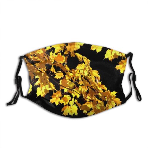 yanfind Maple Autumn Golden Festive Woody Leaves Maple Plant Fall Branch Leaf Leaf Dust Washable Reusable Filter and Reusable Mouth Warm Windproof Cotton Face