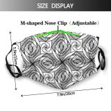 yanfind Abstract Geometrical Mandala Meditation Stripe Symmetry Cute Seamless Optical Kid Coloring Contour Dust Washable Reusable Filter and Reusable Mouth Warm Windproof Cotton Face