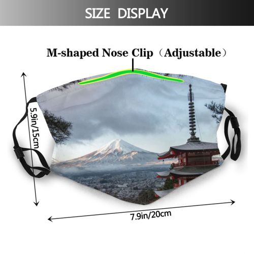 yanfind Ice Volcano Japan Daylight Mountain Clouds Scenery High Peak Beautiful Mount Snow Dust Washable Reusable Filter and Reusable Mouth Warm Windproof Cotton Face