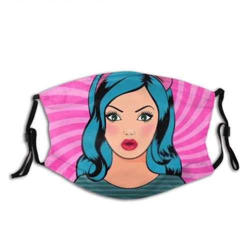 yanfind Attractive Isolated Shocked Cheeks Young Fashion Comic Cute Dot Wonder Open Colorful Dust Washable Reusable Filter and Reusable Mouth Warm Windproof Cotton Face