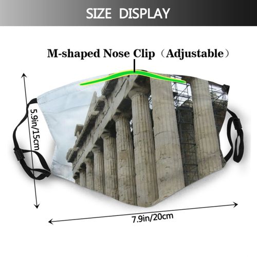 yanfind Columns Athena Roman History Greece Ruin Athens Classical Monument Hill Column Pillars Dust Washable Reusable Filter and Reusable Mouth Warm Windproof Cotton Face