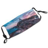 yanfind Idyllic Shore Afterglow Oceanside Sunset Seaside Dawn Enviroment Sea Clouds Beach Tranquil Dust Washable Reusable Filter and Reusable Mouth Warm Windproof Cotton Face