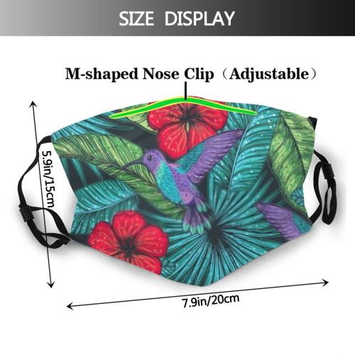 yanfind Packaging Hawaiian Bird Fashion Cute Hawaii Seamless Colorful Hummingbird Cloth Summer Flyer Dust Washable Reusable Filter and Reusable Mouth Warm Windproof Cotton Face