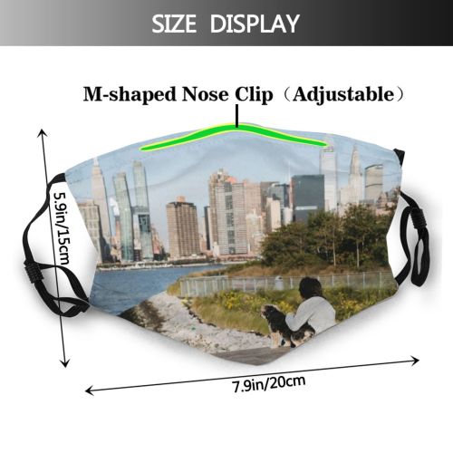 yanfind Idyllic Sit Wooden Dog Town Affection Calm Faceless Unrecognizable Cute Anonymous Time Dust Washable Reusable Filter and Reusable Mouth Warm Windproof Cotton Face