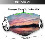yanfind Idyllic Lake Sunset Evening Dawn Clouds Dramatic River Reeds Marsh Sun Trees Dust Washable Reusable Filter and Reusable Mouth Warm Windproof Cotton Face