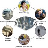 yanfind Winter Winter Quiet Geological Plant Ice Forrest Formation Snow Tree Frost Glacial Dust Washable Reusable Filter and Reusable Mouth Warm Windproof Cotton Face