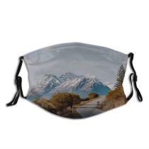 yanfind Ice Glacier Daylight Sunset Mountain Road Mountains Peak Air Winter Leaves Highway Dust Washable Reusable Filter and Reusable Mouth Warm Windproof Cotton Face
