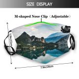 yanfind Lake Daylight Reflections Sight Mountain Clouds Scenery Mountains Beautiful Grass Outdoors Trees Dust Washable Reusable Filter and Reusable Mouth Warm Windproof Cotton Face