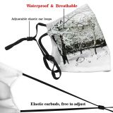 yanfind Winter Night Scotland Winter Natural Falling Landscape Branch Snow Tree Tree Freezing Dust Washable Reusable Filter and Reusable Mouth Warm Windproof Cotton Face