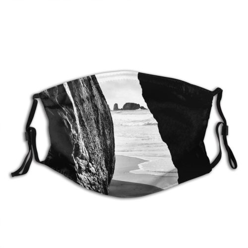 yanfind Idyllic Shore Coast Freedom Romantic Daylight Calm Rough Seaside Shoreline Rock Sea Dust Washable Reusable Filter and Reusable Mouth Warm Windproof Cotton Face