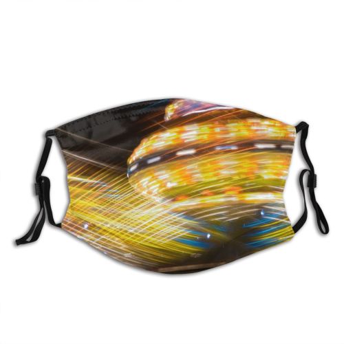 yanfind Motion Blur Night Tourist Amusement State Lights Fun Night Big Ride Movement Dust Washable Reusable Filter and Reusable Mouth Warm Windproof Cotton Face