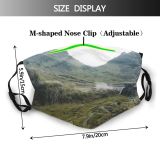 yanfind Idyllic Shot Mountain Road Tranquil Drone Scenery Rural Outdoors Wilderness Peaceful Range Dust Washable Reusable Filter and Reusable Mouth Warm Windproof Cotton Face