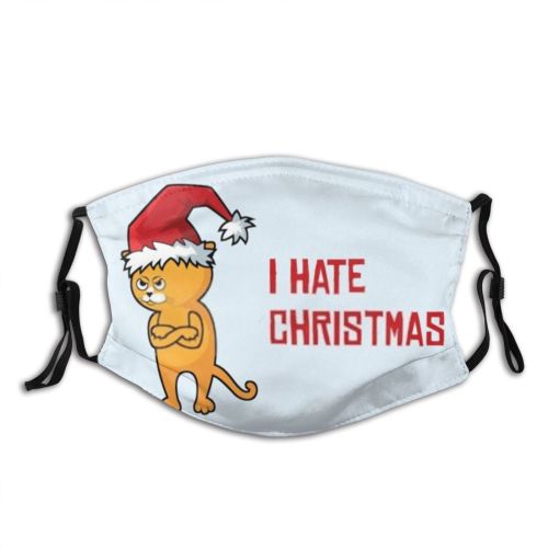 yanfind Isolated Santa Cat Christmas Cute Xmas Winter Crossed Claus Anger Arms Hate Dust Washable Reusable Filter and Reusable Mouth Warm Windproof Cotton Face
